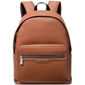 MICHAEL KORS Brown Mens Malone Leather Logo Backpack FLAWED